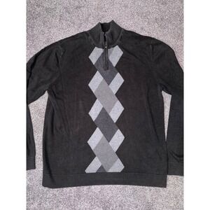 Alfani‎ Mens Black Quarterzip Sweater
